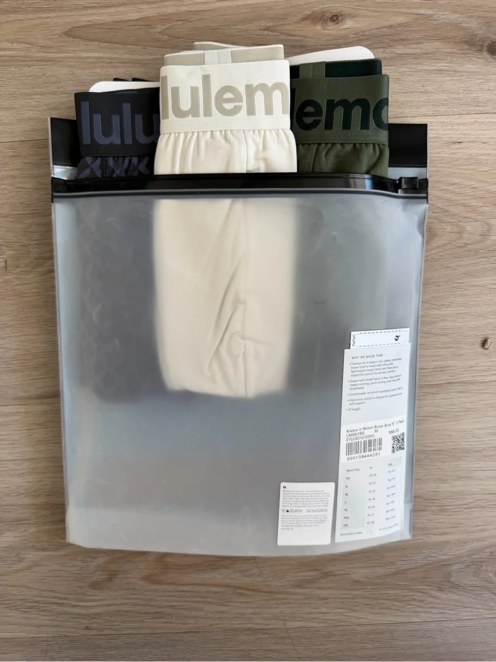 lululemon athletica 3-Pack Boxer Briefs in Olive, Charcoal, and Cream